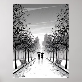 Svartvit konst, modern, scenkonst, Moody Poster