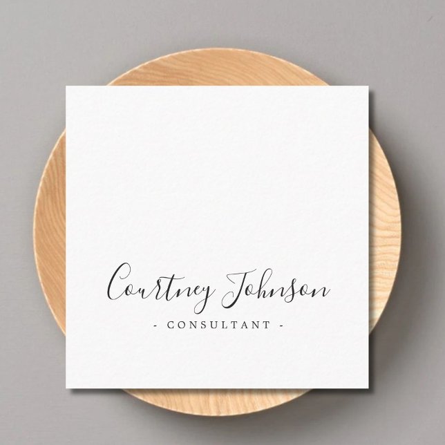 Svartvit konsult med enkel Elegant för professione Fyrkantigt Visitkort (Skapare uppladdad)