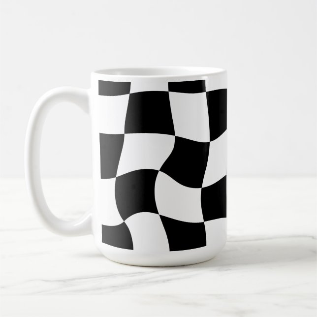 svartvit kontroll kaffemugg (Vänster)