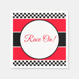 Svartvit kontroll med rött pappersservett