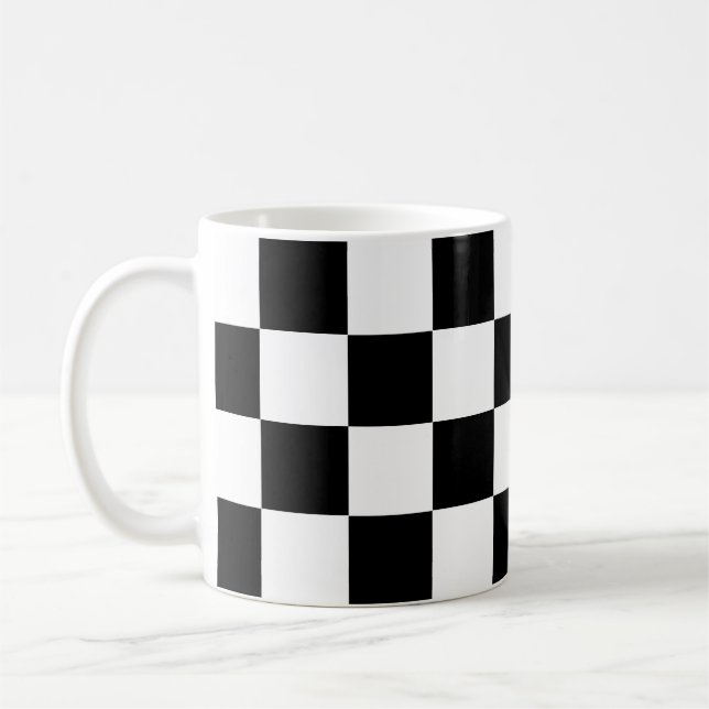 Svartvit kontroll Mönster Kaffemugg (Vänster)