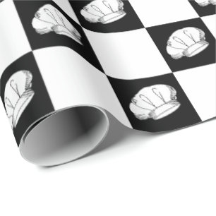 Svartvit kontrollerad restaurang Chef Birthday Presentpapper