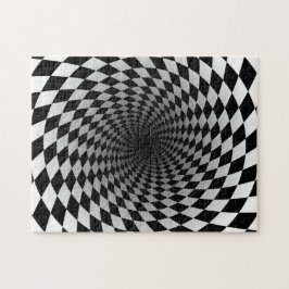 Svartvit, kontrollerad vittext optisk Illusion Pussel
