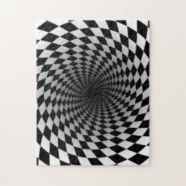 Svartvit, kontrollerad vittext optisk Illusion Pussel
