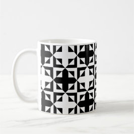 Svartvit Kor monokroma optiska Mönster Kaffemugg