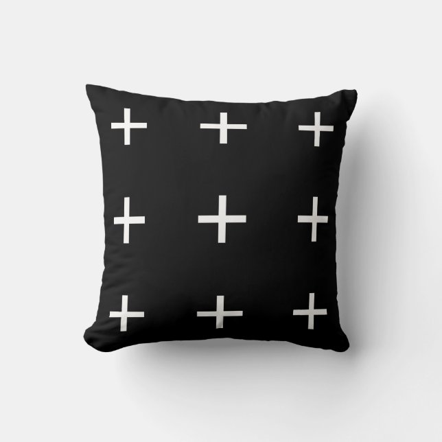 Svartvit kor Mönster och vit Kudde (Framsida)