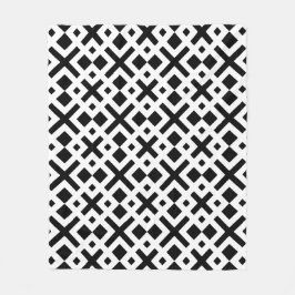 Svartvit Kor Plus-kvadrat Geometriskt Mönster Fleecefilt