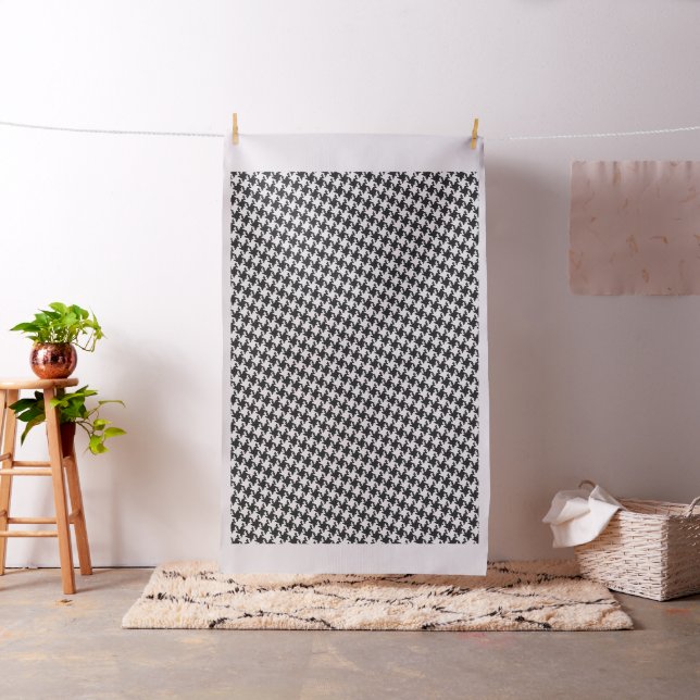 Svartvit kor-stygk Houndstooth Pied-de-Poule Tyg (In Situ)
