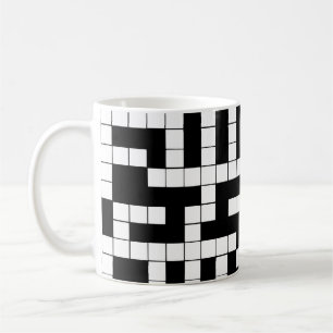 Svartvit korsordskaffe Mugg