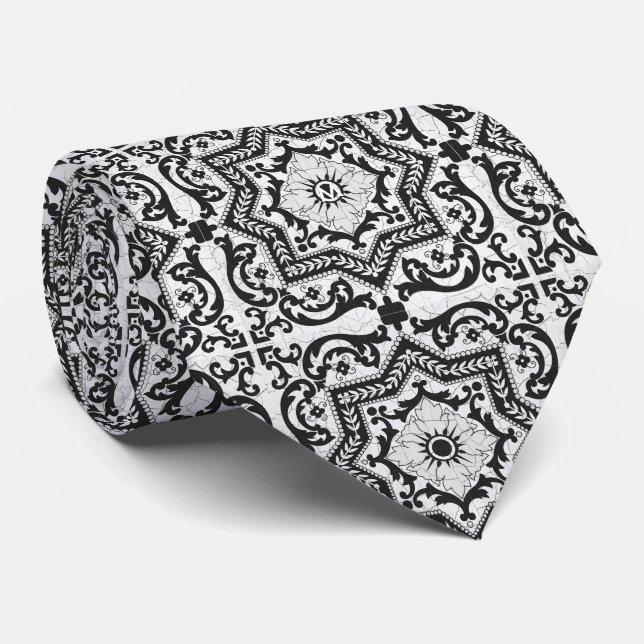 Svartvit krackad keramisk Stil Azulejo Slips (Rullad)