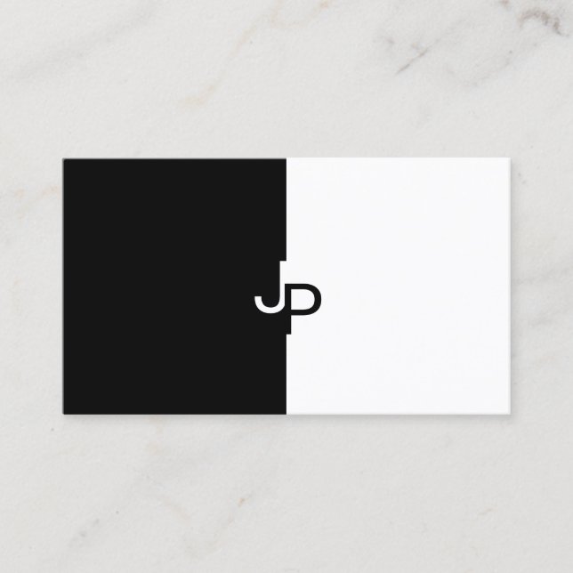 Svartvit Kreativ - minimalistisk design Modern Visitkort (Framsida)