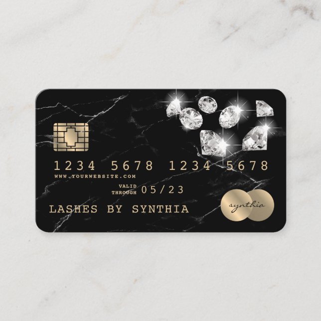 Svartvit kredit-kort med stilt mönster visitkort (Framsida)