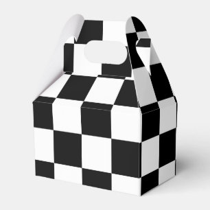 Svartvit kryssad Flagga Boys Party Gift Box Presentaskar