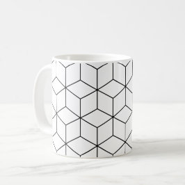 Svartvit kub, återställ optisk Illusion Mönster Kaffemugg