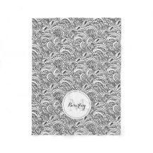 Svartvit kudde vid Paisley mönster bläck, namn