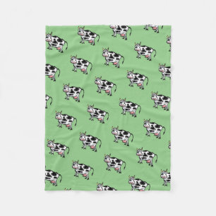 Svartvit kummel Tecknad Mönster Fleecefilt