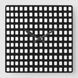 Svartvit kvadrat, geometriskt Mönster Fyrkantig Klocka