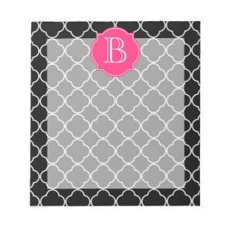 Svartvit kvartfolie med Monogram Anteckningsblock