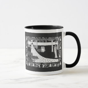 Svartvit kvinna för Beardsley art nouveau Mugg