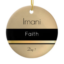 Svartvit Kwanzaa Imani Guld-dag 7