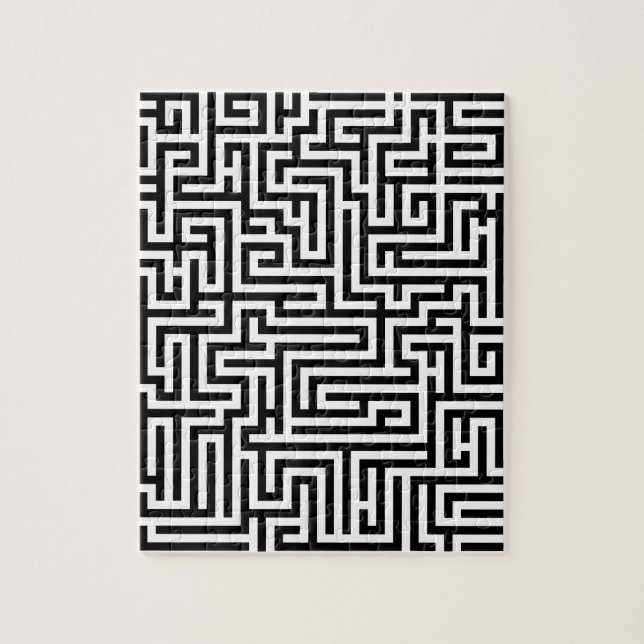 Svartvit labyrintmaze pussel (Vertikal)