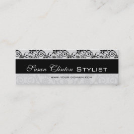 Svartvit LaceDamask Mini Visitkort