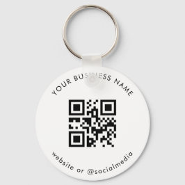 Svartvit Lägg till din Anpassningsbar QR-kodsöknin Nyckelring