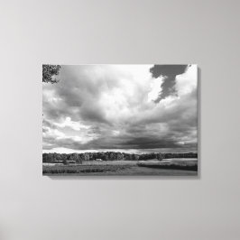 Svartvit land-foto på arbetsyta canvastryck