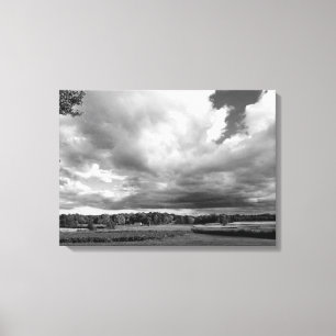 Svartvit land-foto på arbetsyta canvastryck