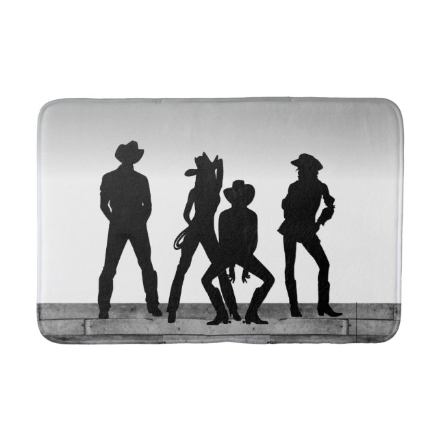 Svartvit land Western Roligt Badrumsmatta (Framsidan)