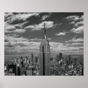 Svartvit landskap i New York City Skyline Poster