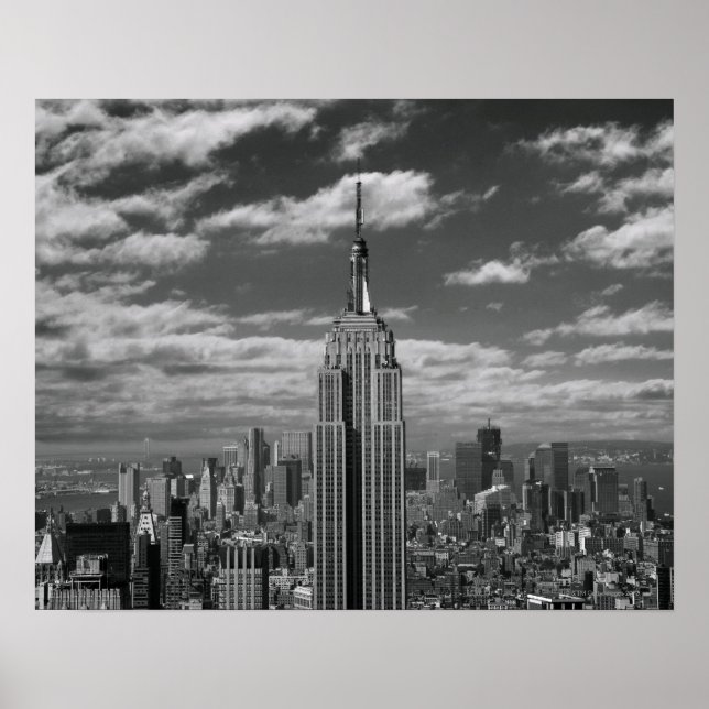 Svartvit landskap i New York City Skyline Poster (Framsidan)