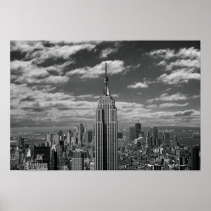 Svartvit landskap i New York City Skyline Poster
