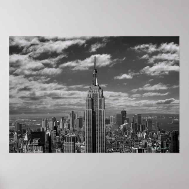 Svartvit landskap i New York City Skyline Poster (Framsidan)