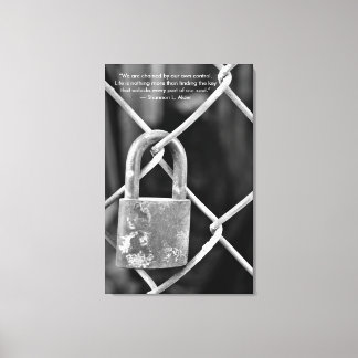Svartvit lås på Fence-inspirationsoffert Canvastryck
