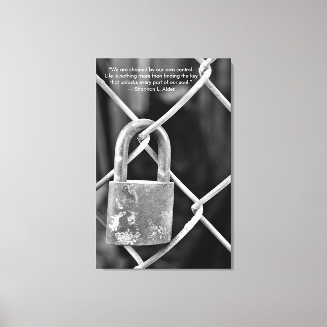 Svartvit lås på Fence-inspirationsoffert Canvastryck (Framsida)
