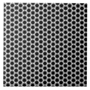 Svartvit lattice Mönster Kakelplatta