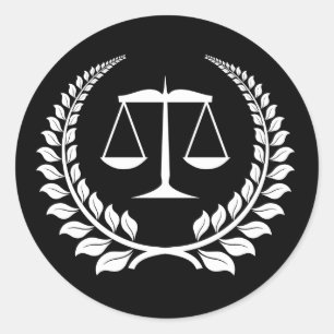 Svartvit Laurel Law School Studenten Runt Klistermärke