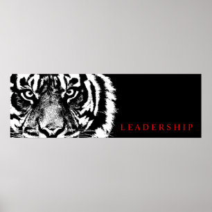 Svartvit ledarskap Sumatran Borneo Tiger Poster