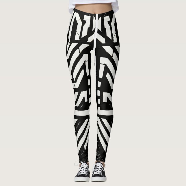 Svartvit Leggings (Framsida)