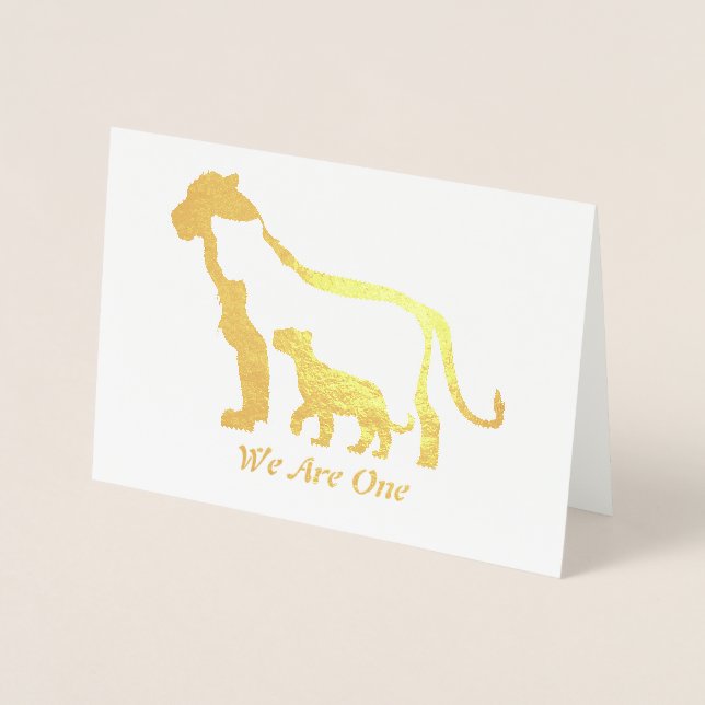 Svartvit Lejon Folierat Kort (Framsida)