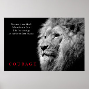 Svartvit Lejon inspirationskälla Poster