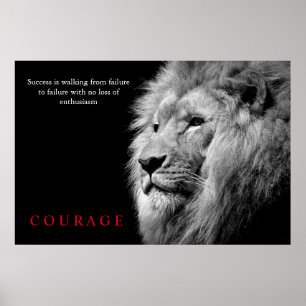 Svartvit Lejon inspirationskälla Poster