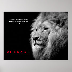 Svartvit Lejon inspirationskälla Poster