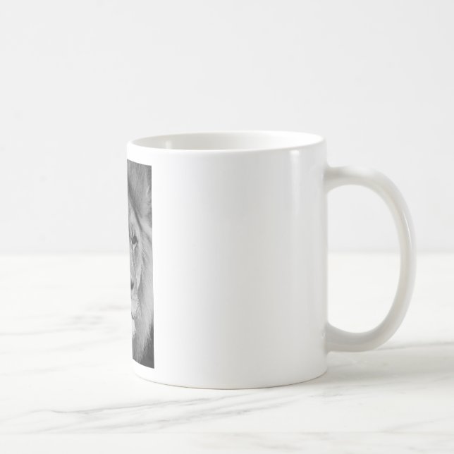Svartvit Lejon Kaffemugg (Höger)