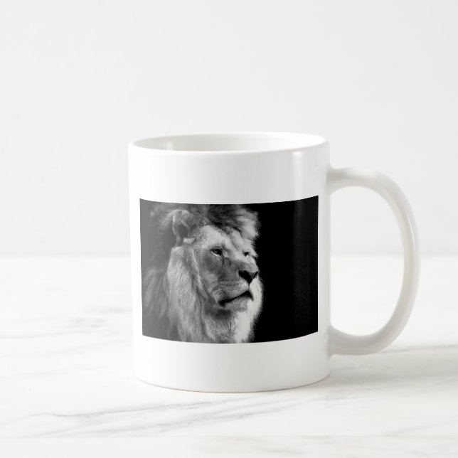 Svartvit Lejon Kaffemugg (Höger)