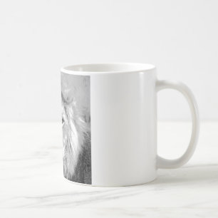 Svartvit Lejon Kaffemugg