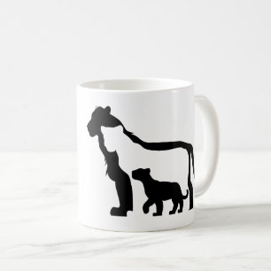 Svartvit Lejon Kaffemugg