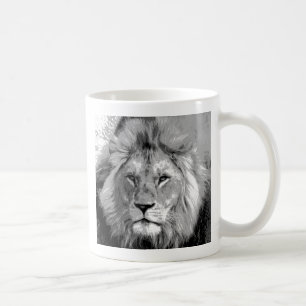 Svartvit Lejon Kaffemugg