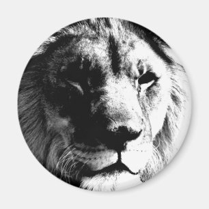 Svartvit Lejon Magnet